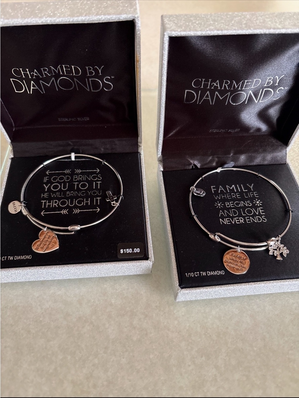 Two-Tone Inspirational Charm Bracelet (Silver & Rose Gold)